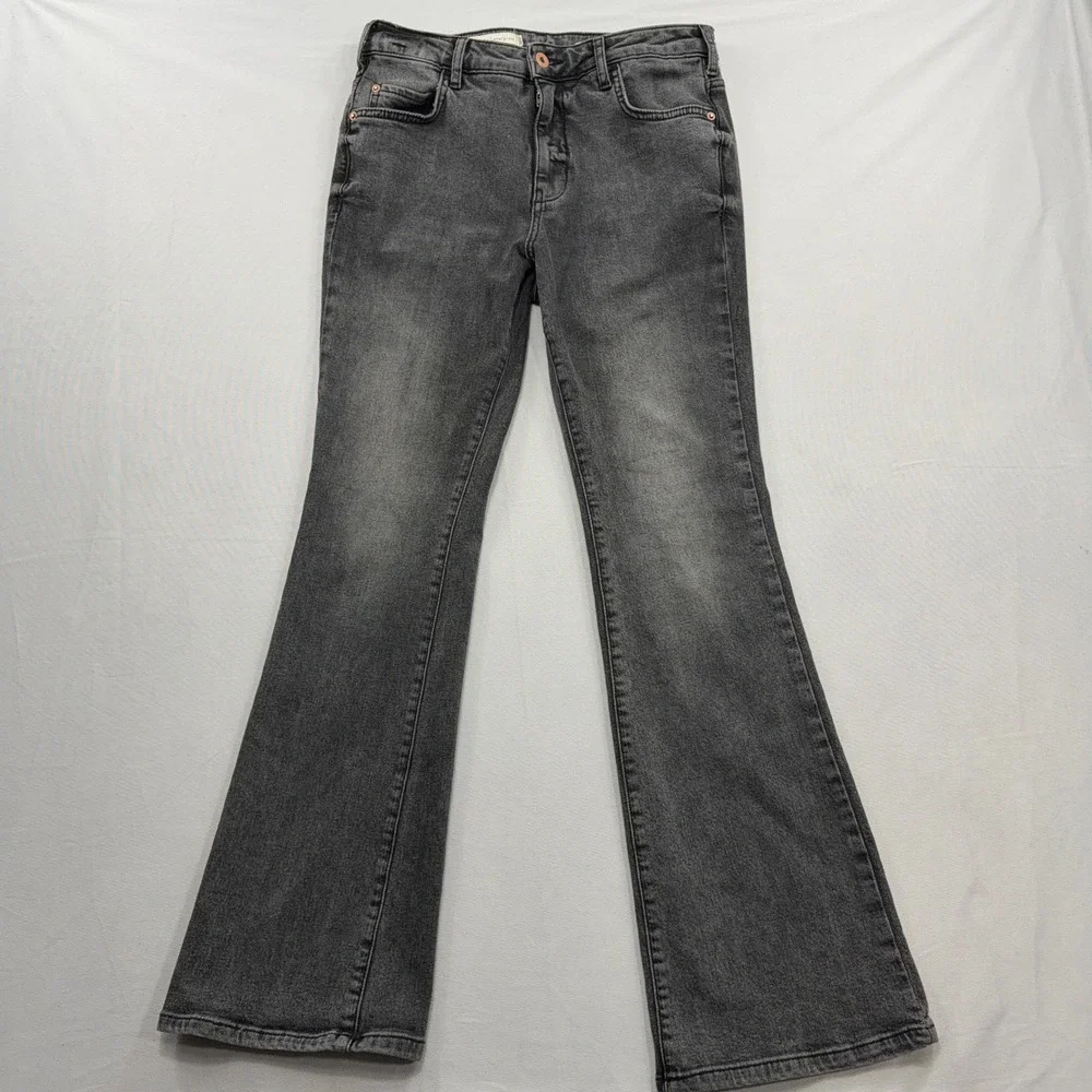 Pilcro and the Letterpress Jeans High-Rise Bootcut Grey Denim Womens 28
