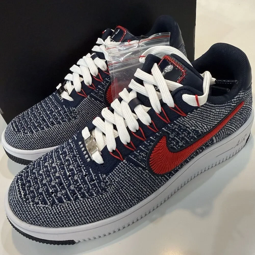 Mens Size 8 Nike AF1 Ultra Flyknit Low Robert Kraft Wolf Grey White FV4079-012