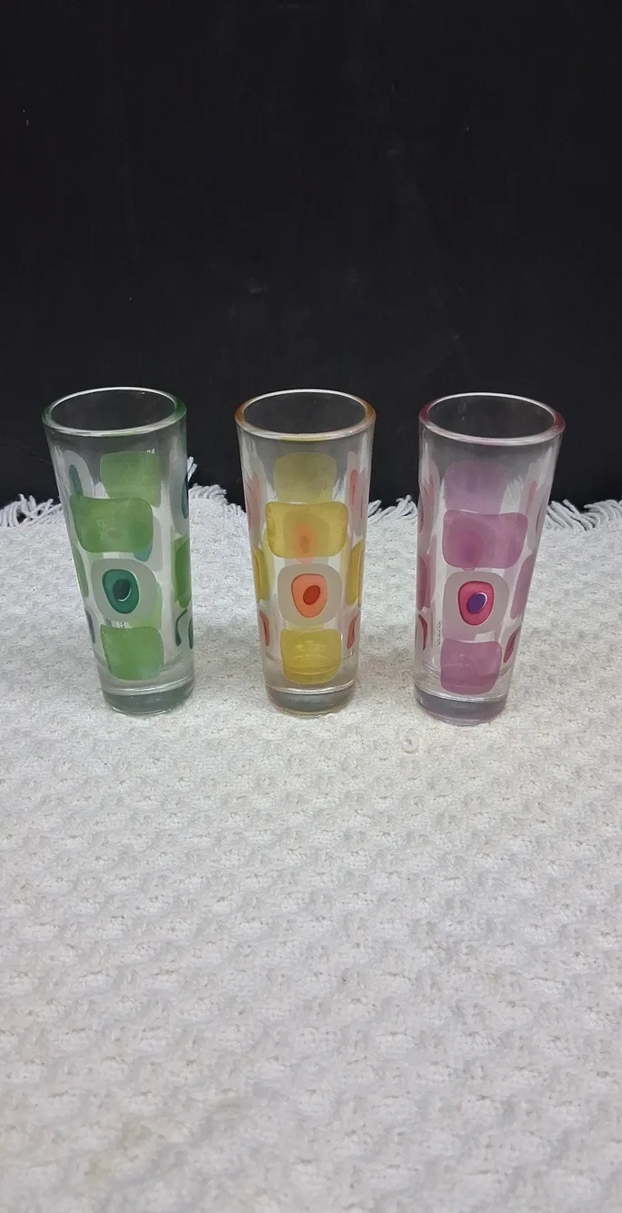 Vintage Cerve Italian Shot‎ Glasses: Mid-Century Modern Set of 3.
