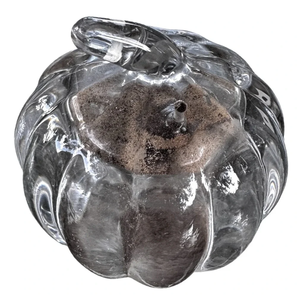 VTG Clear Glass Pumpkin Large Pepper Shaker Decor Table Centerpiece Fall‎ Decor
