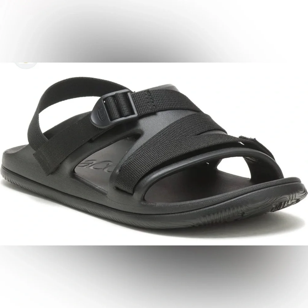 Chaco Black Dual-Strap Slide with Buckle