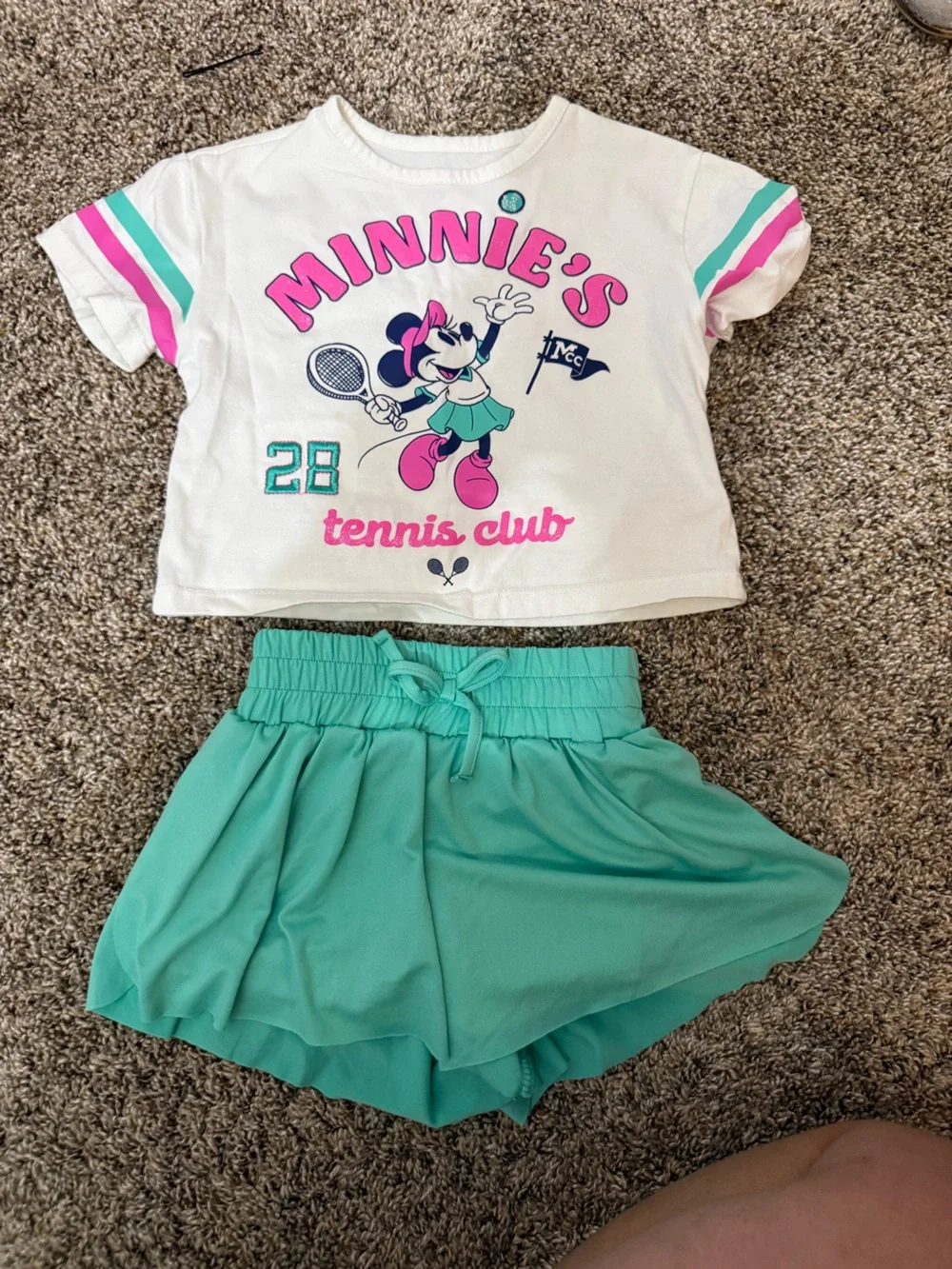 Gymboree Teal Girls Tennis Shorts with Minnie Graphic