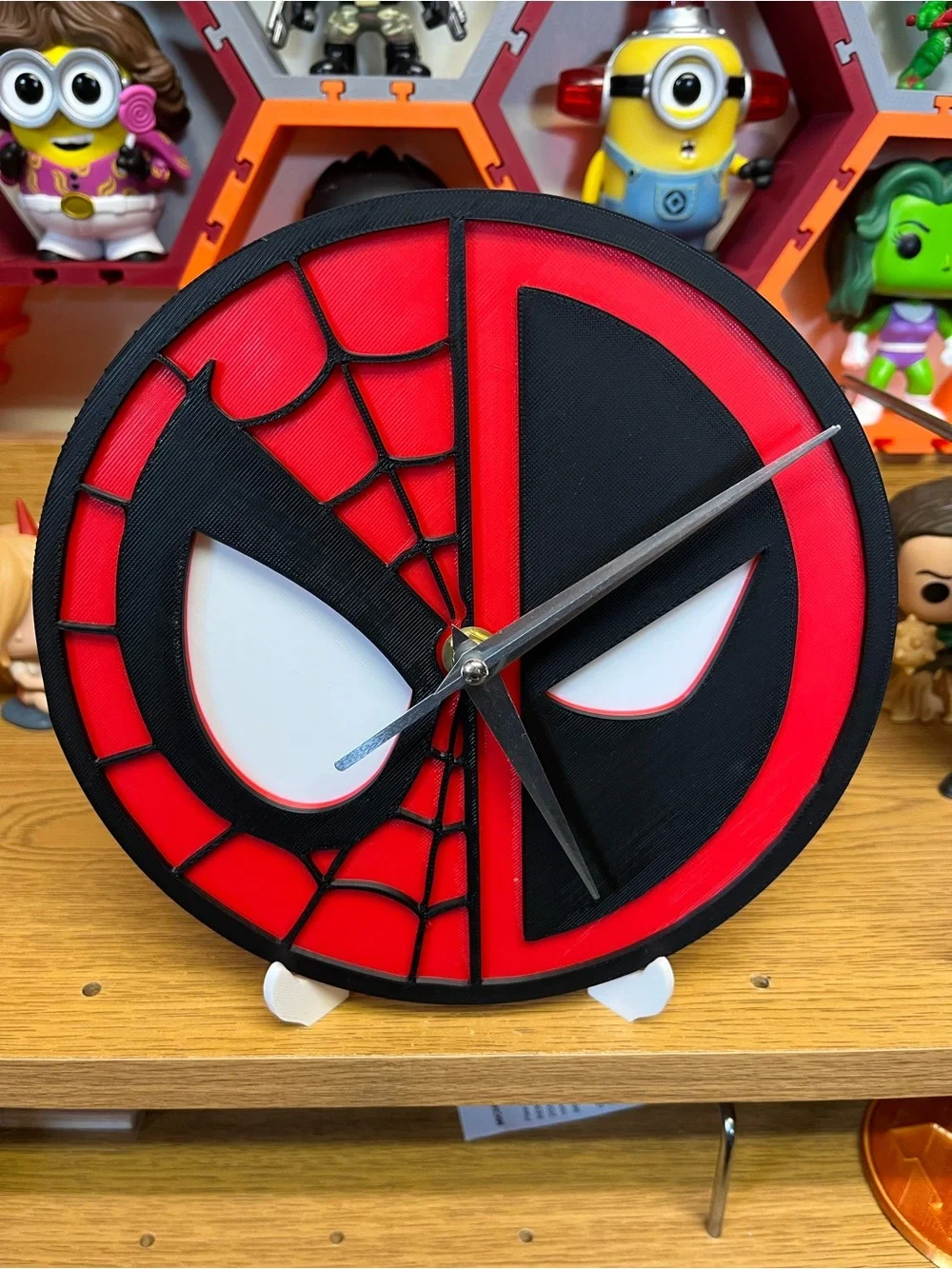 Red and Black Spider-Deadpool Wall Clock