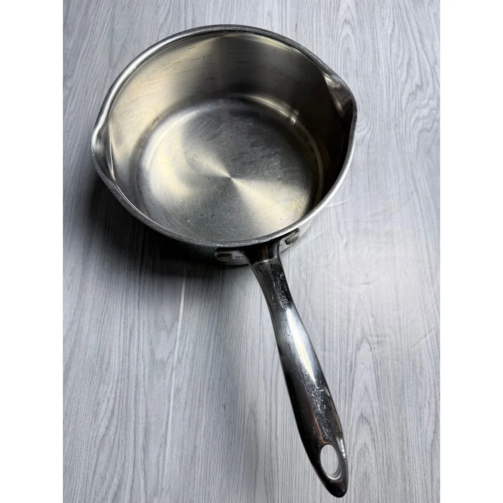 Wolfgang Puck Cafe Collection 3qt Stainless Steel Saucepan Dual Spouts
