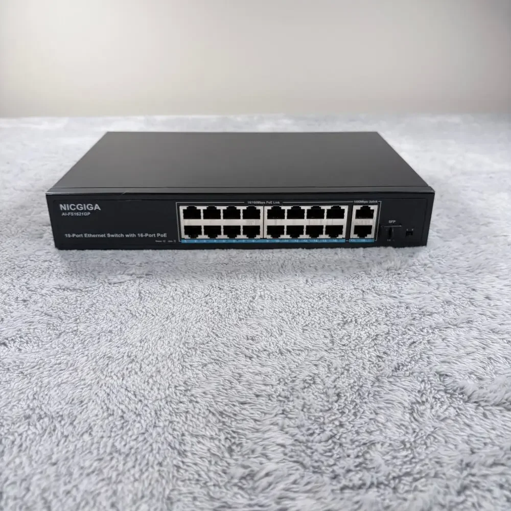 NICGIGA 19‎ Port Network Power Over Ethernet Switch, VLAN Mode.