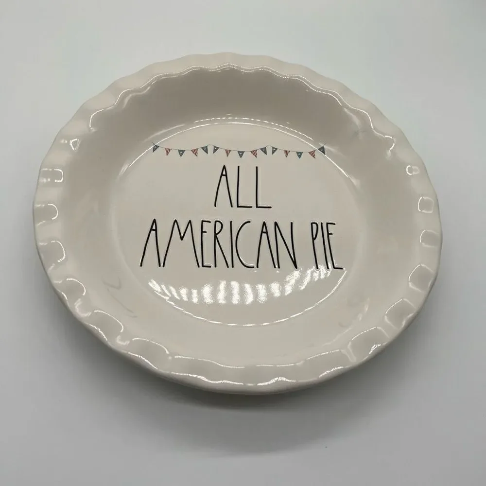 Rae Dunn All American Pie Ceramic Pie Plate