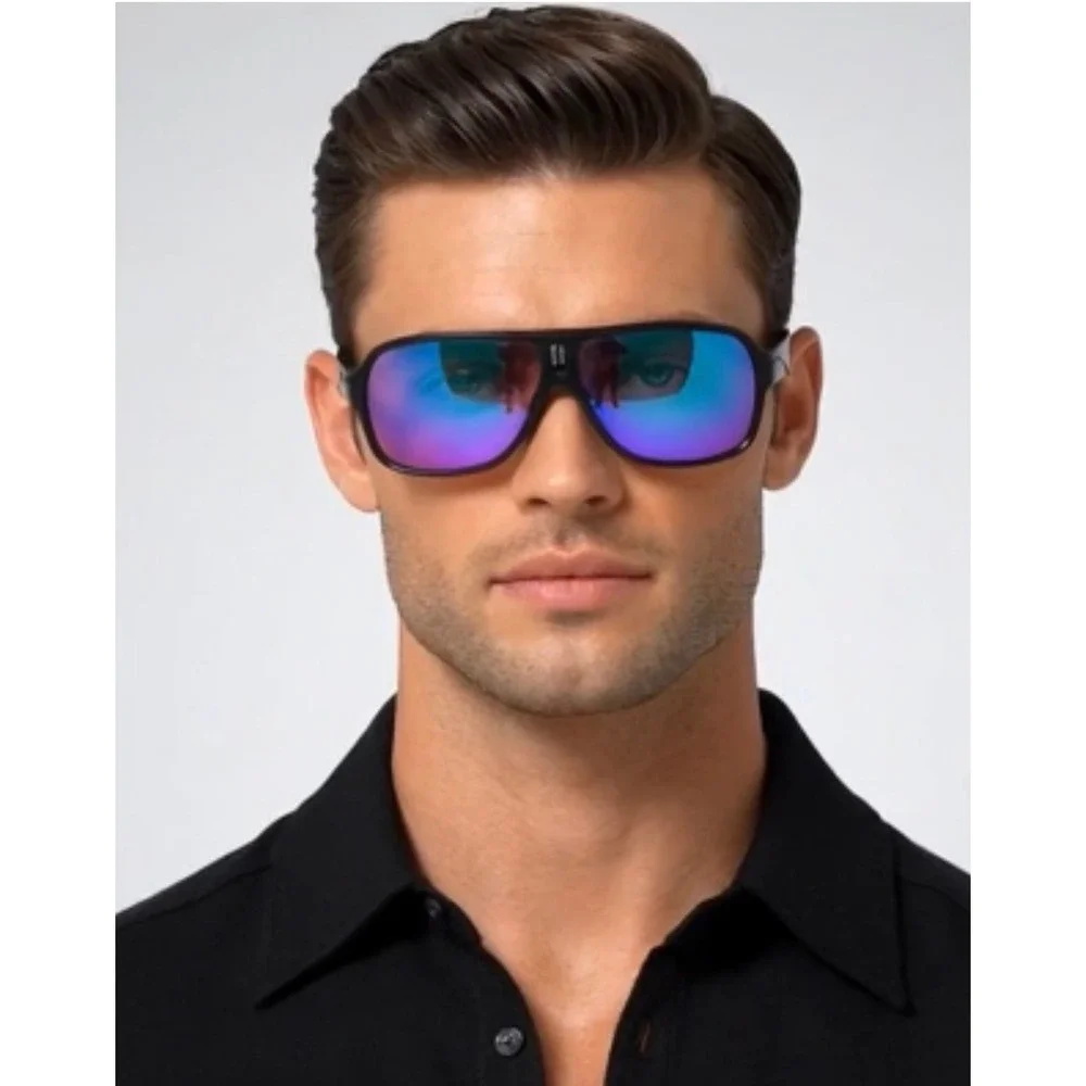 Comfort Sunglasses Blue Mirror Lens Driving Sport Sunglasses Fashion UV400 Gafas