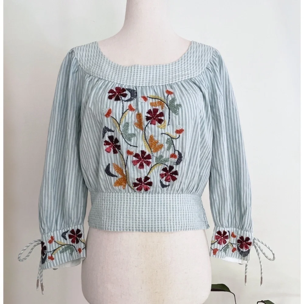 Anthropologie beaded blouse