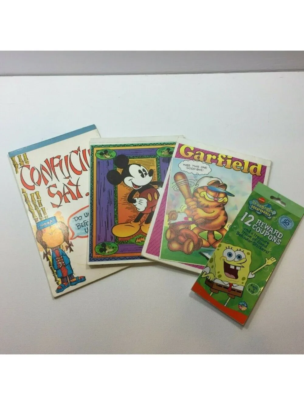 Vintage Disney Garfield SpongeBob Tablets Note Pad Notebook Stationary Novelty