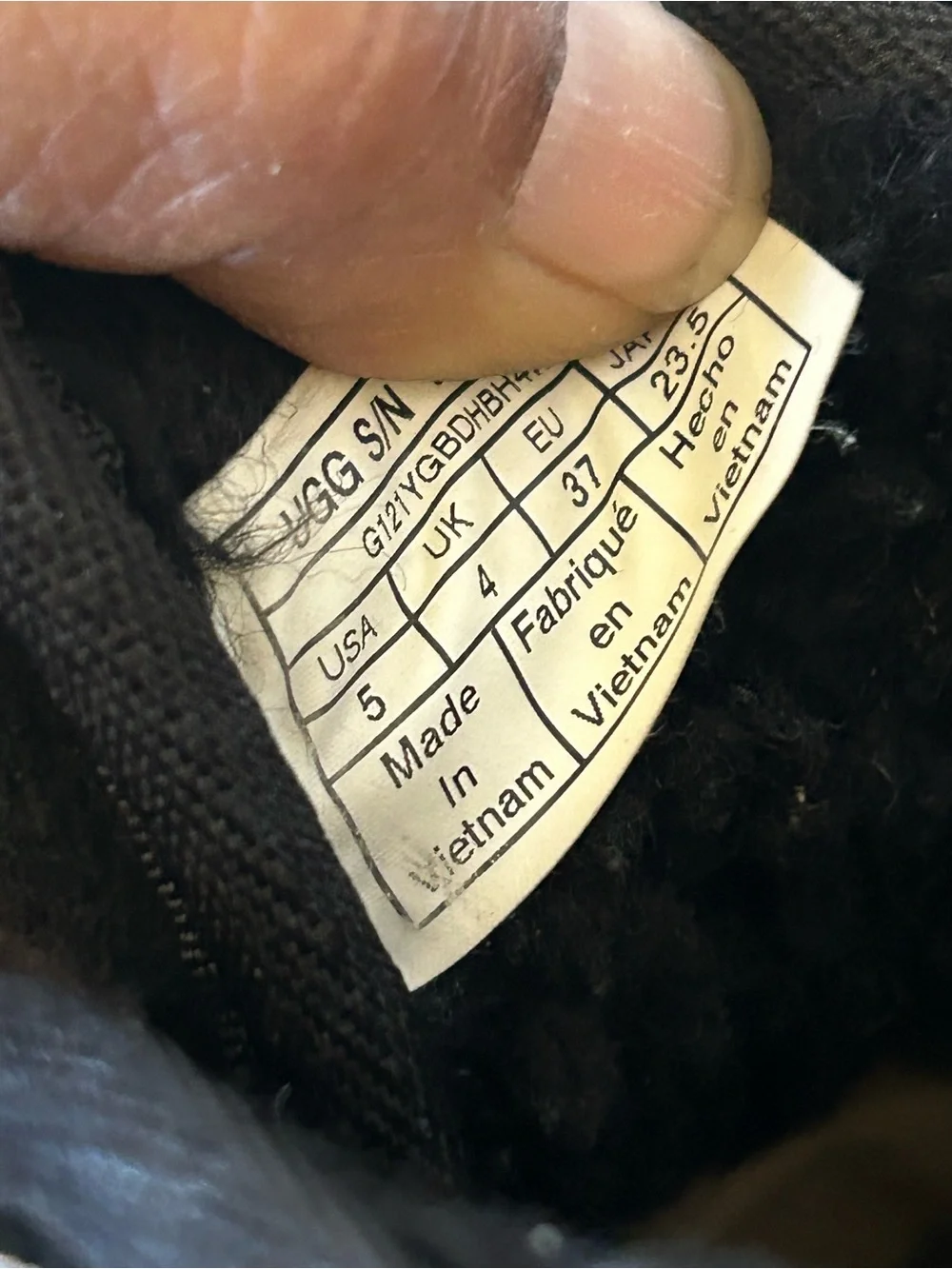 UGG cushioned lined sole