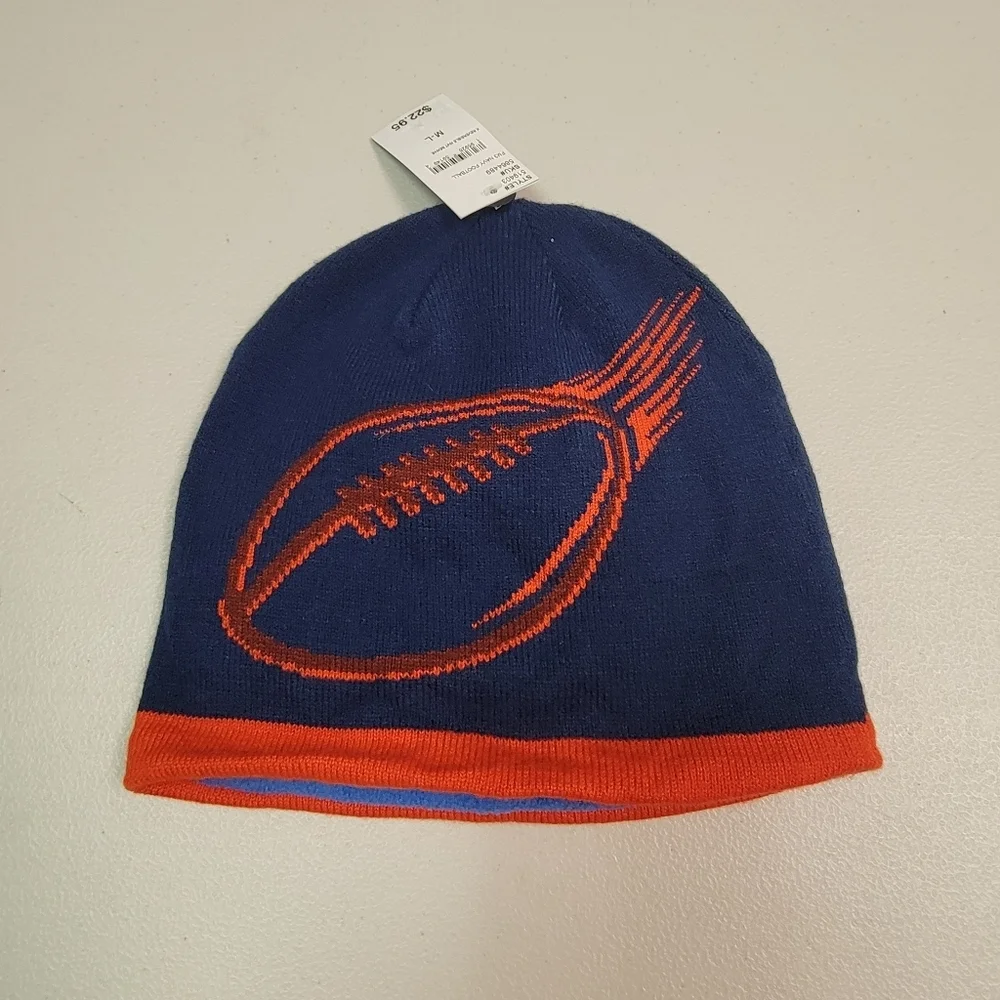Kids Blue and‎ Red Football Graphic Beanie
