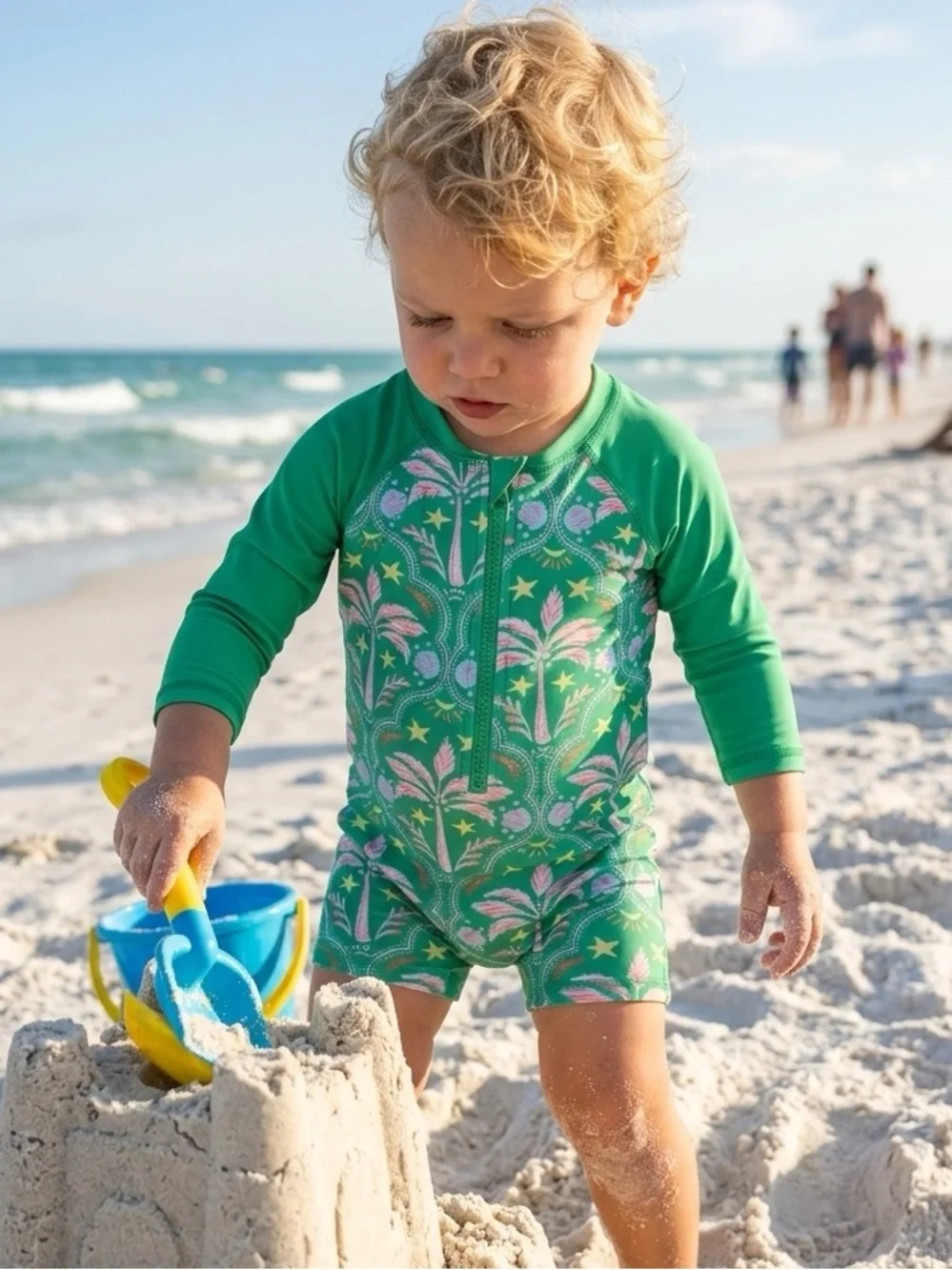 2T NWT RuggedButts Coconut Cabana Boys Long Sleeve One Piece Rash Guard Swimsuit