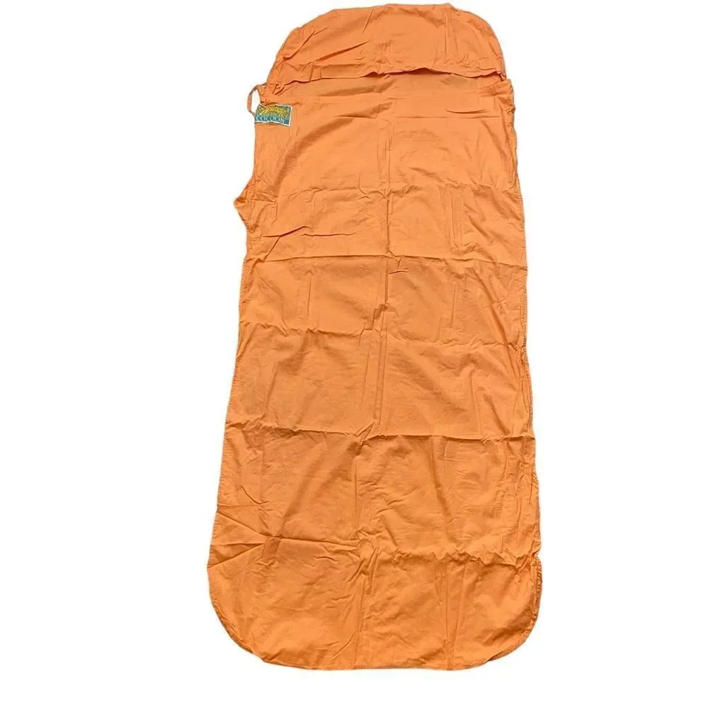 Vintage Kids Cocoon Brand Cotton TravelSheet Orange with Cotton Stuff Sack‎