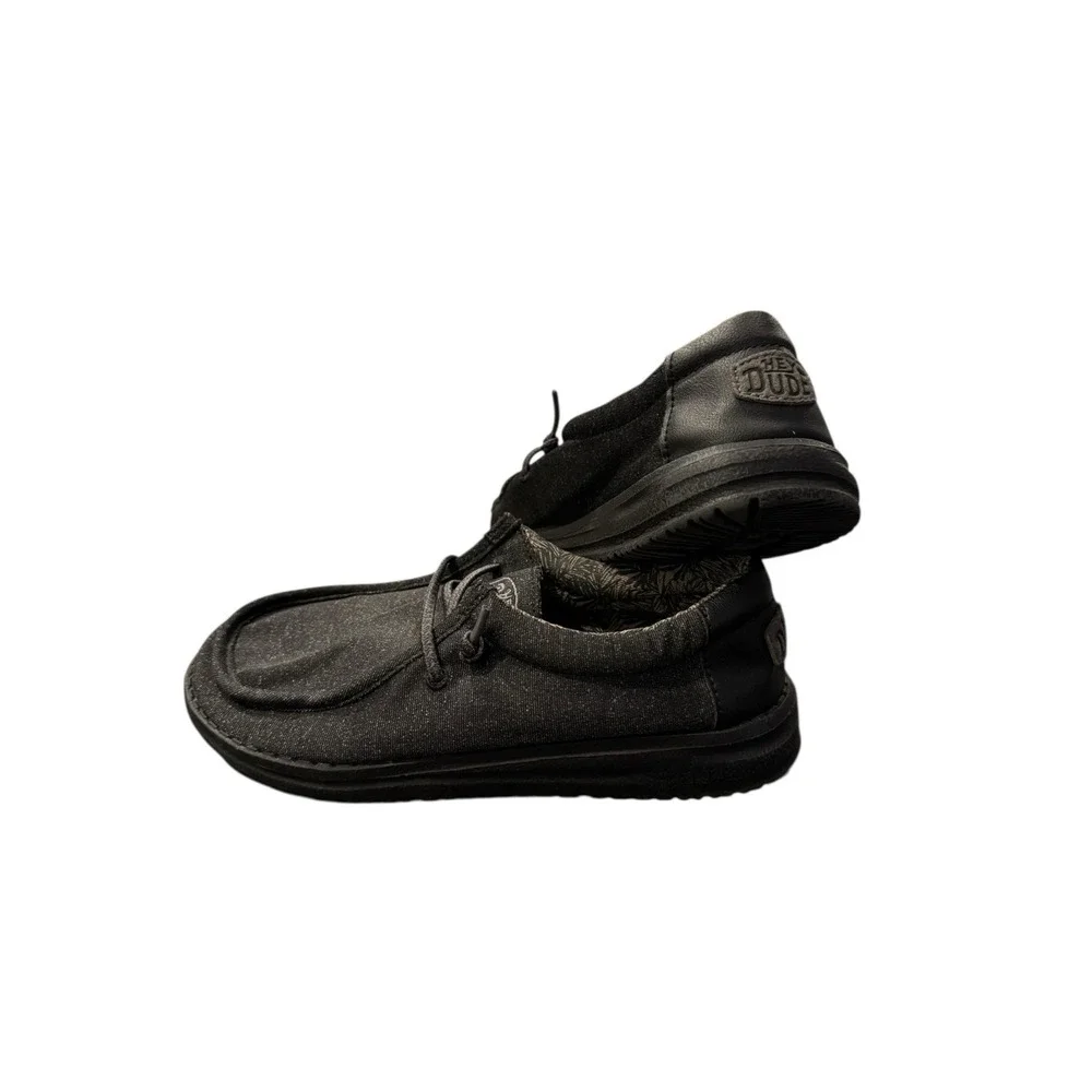 Hey Dude Wally Stretch Jersey Heather Black Kids Youth Slip On Shoes‎ Size 2