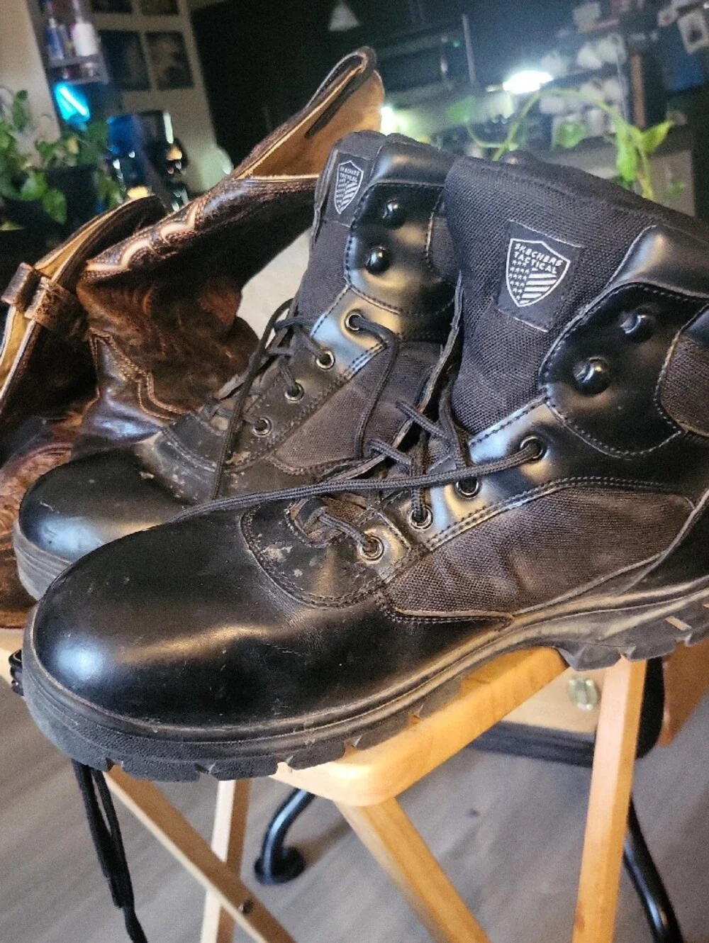 Skechers black waterproof