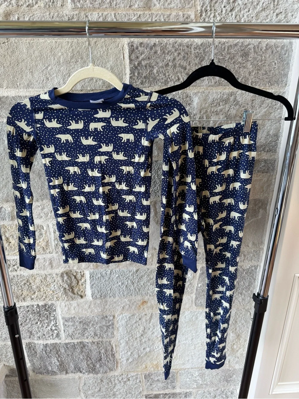 Hanna Andersson Polar Bear Pajama Set Girls Size 8 Tencel Lyocell