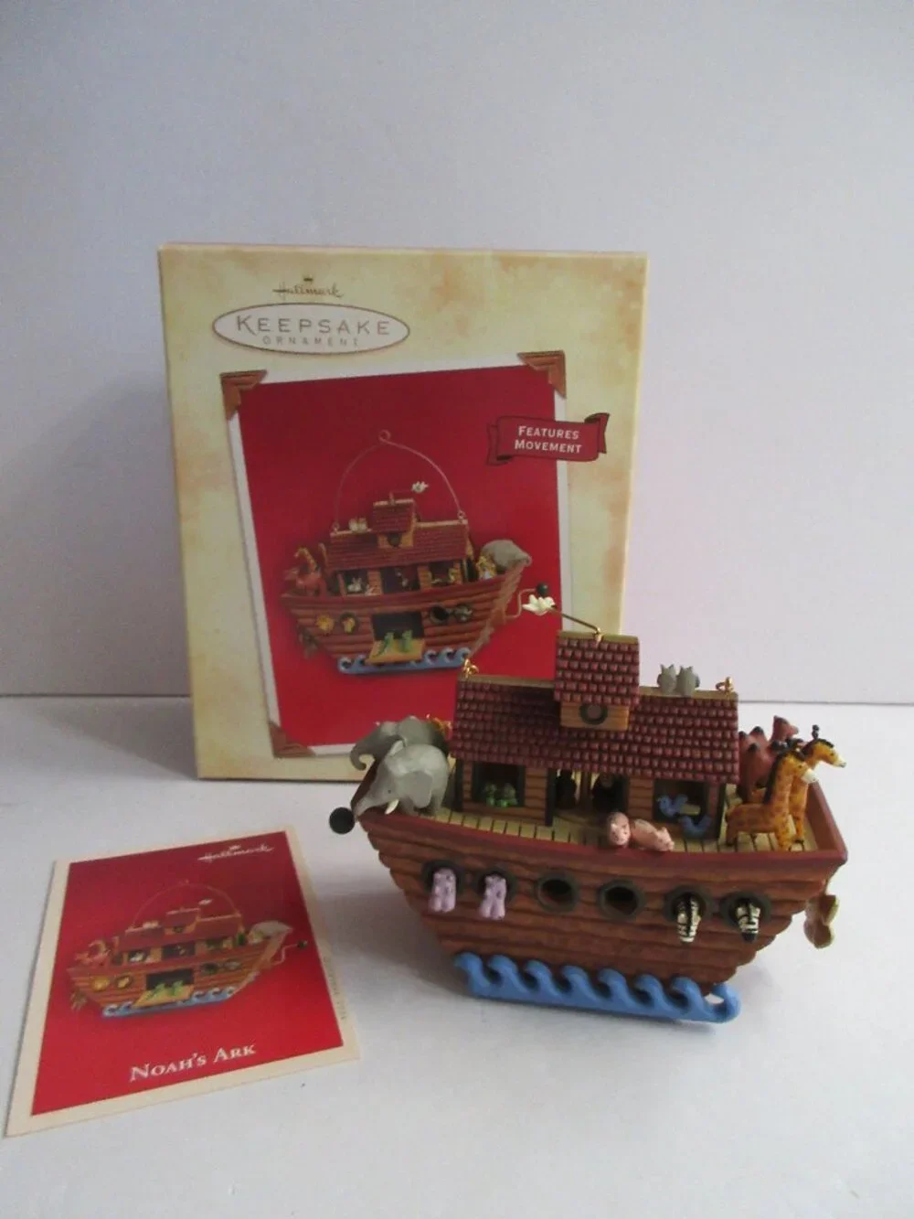 Hallmark Keepsake Ornament Noah's Ark Features Movement 2004 NEW in Box