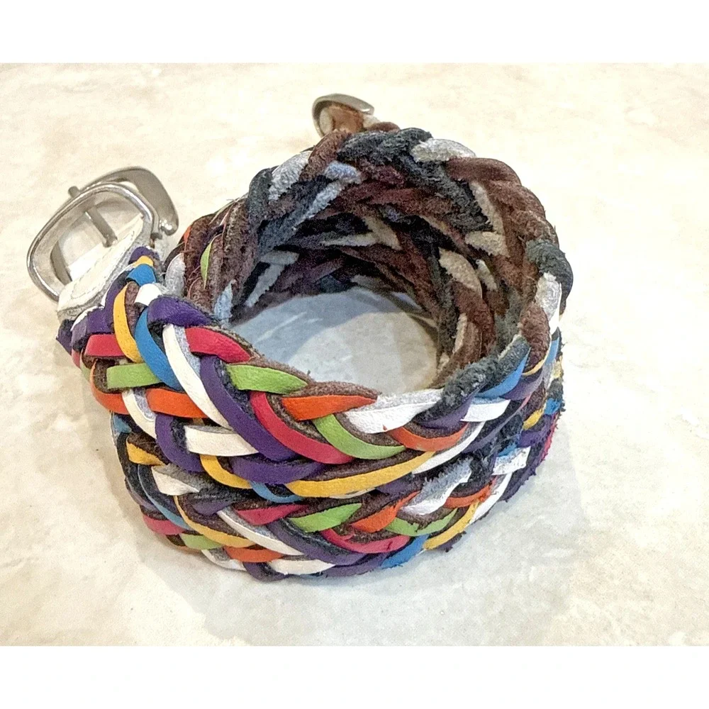 Vintage Capezio Argentina Woven Braided Leather Belt 0.75