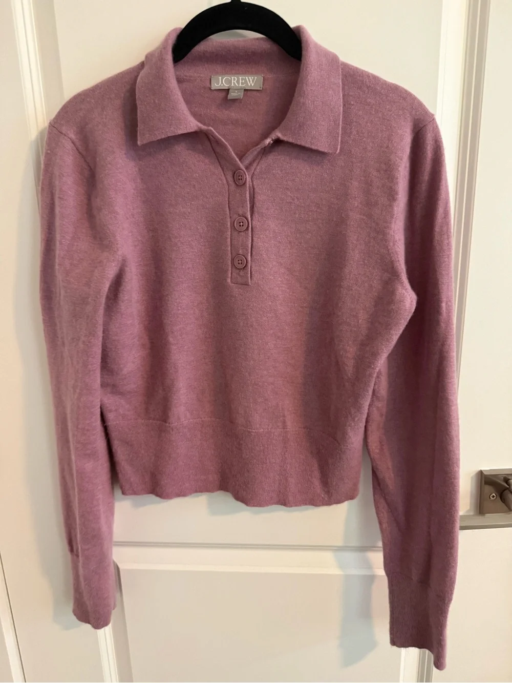 J. Crew women’s pink cashmere blend polo