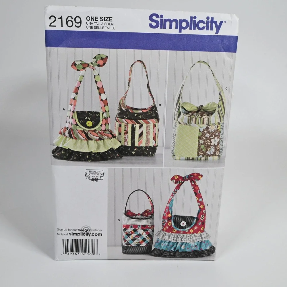 Simplicity Sewing Pattern 2169 Bags One Size Uncut Factory Folded