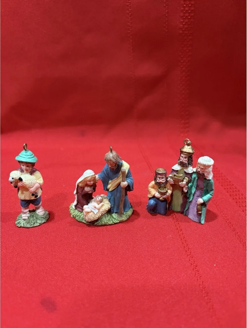 3 Miniature Nativity Figurines  – Mary, Joseph, Jesus, 3 Wise Men, Shepard