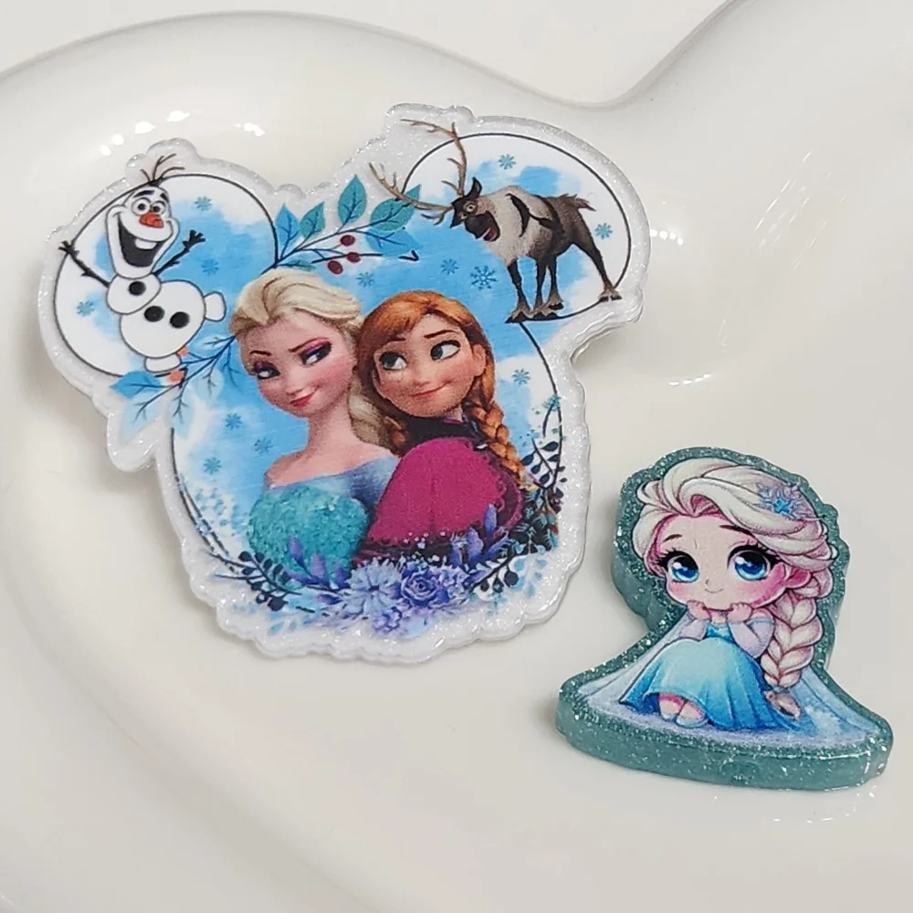 Acrylic Flatback Focal Beads Princess Crafts Badge Hair Clip Keychain Bag Clip‎