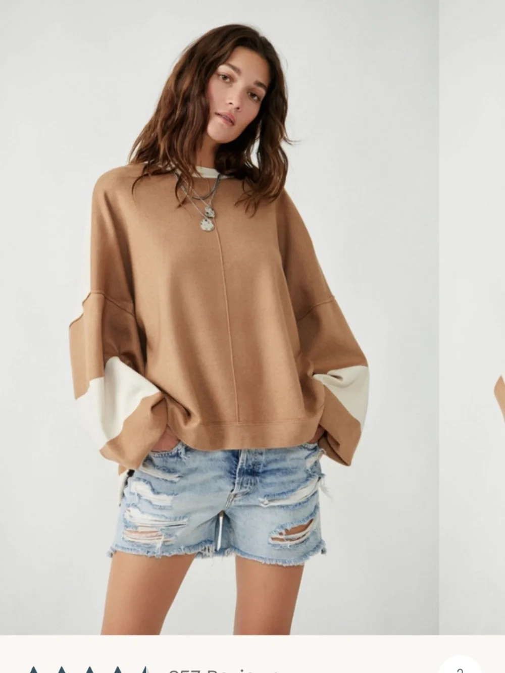 Oversized color block Free people sweater crewneck Medium guc