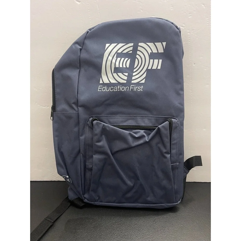 EF Education First Navy Blue Travel Backpack Student School Bag Adjustable Strap