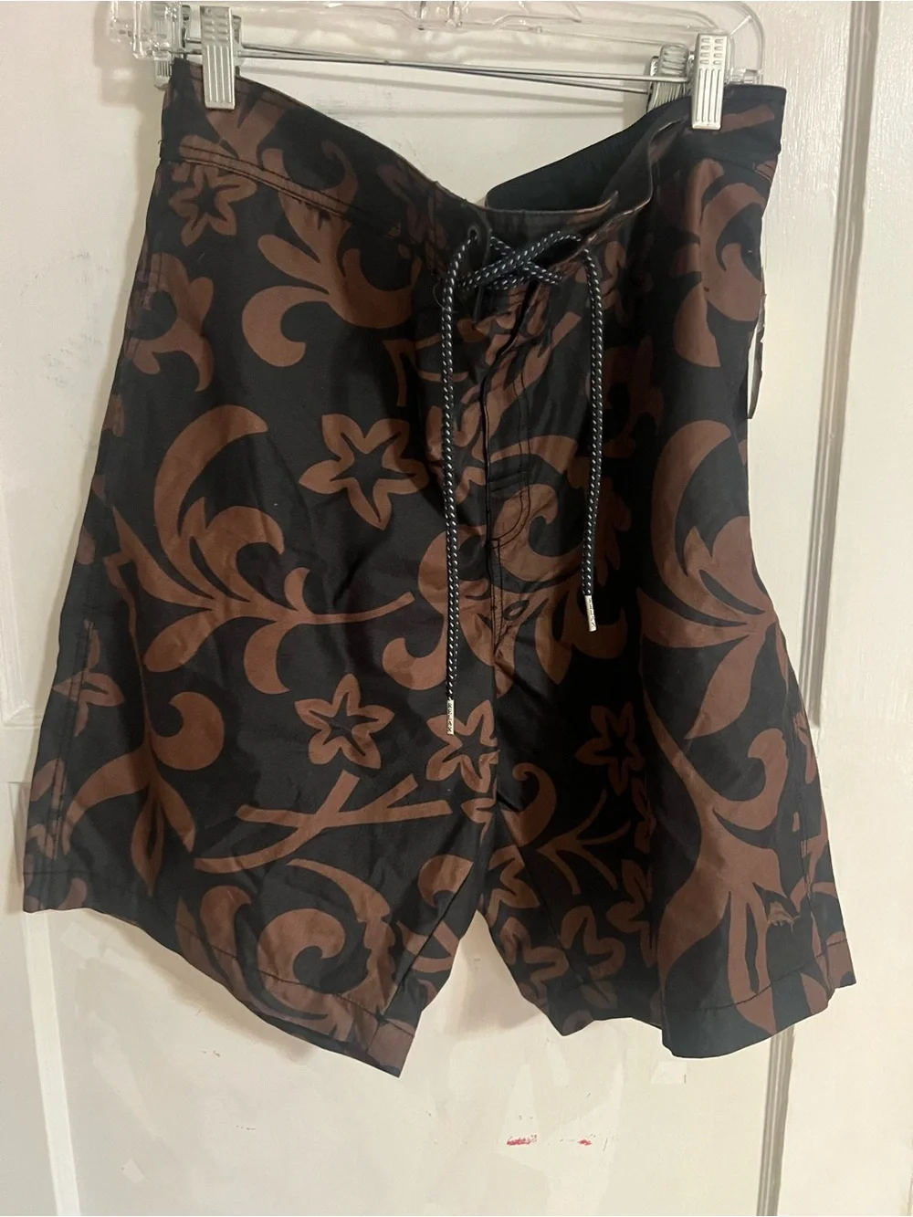 Tommy Bahama Black and Brown Floral-Print Shorts