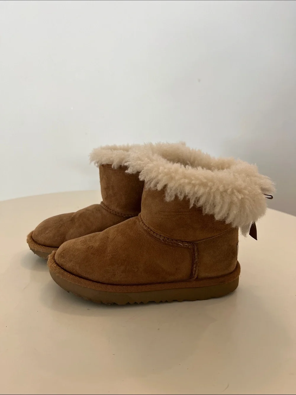 Kids Shearling-Lined Brown Winter Boots