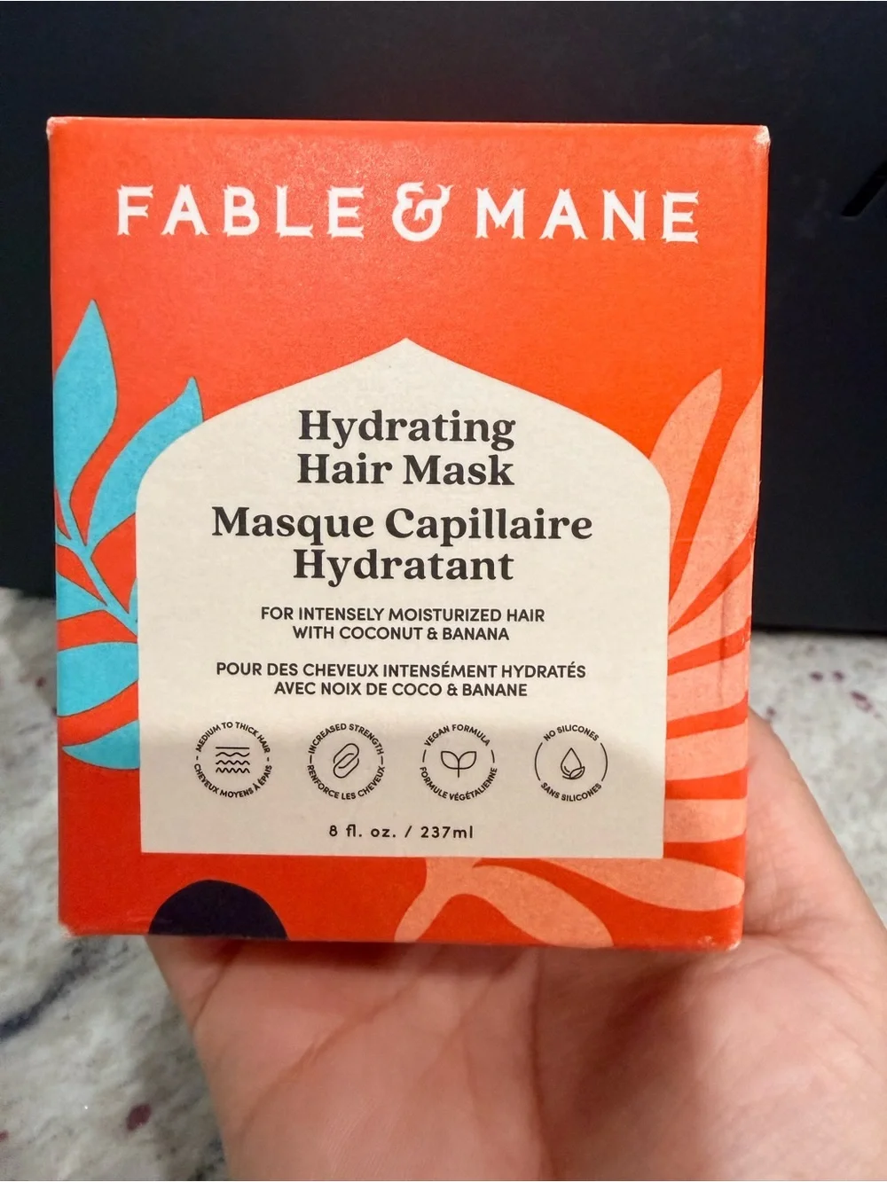 Fable & Mane Hydrating Hair Mask 8 oz Coconut Banana Deep Conditioning NEW