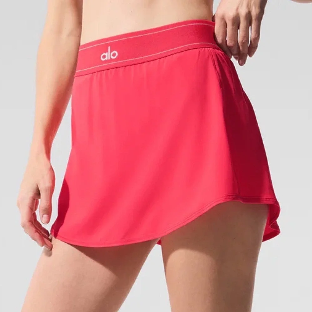 Alo Yoga Match Point Tennis Skirt Candy Red M