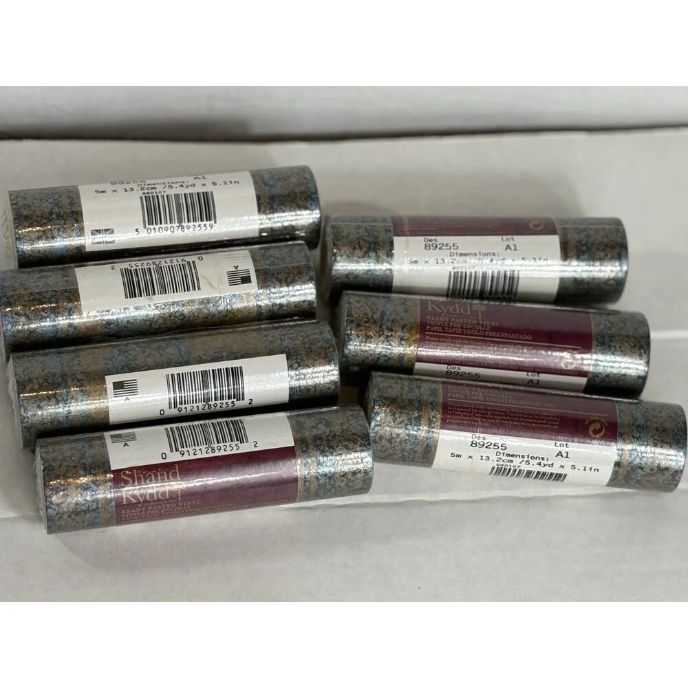Shand Kydd Wallpaper Border 89255 Floral Blue Gold 8 Rolls 5.4 Yd NOS