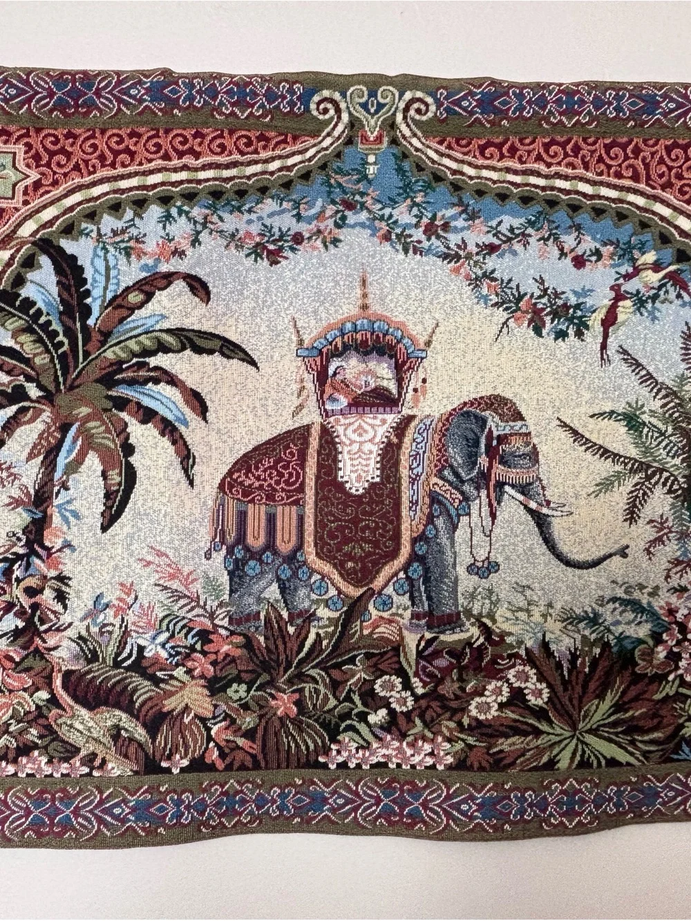 VTG Bombay Co Vintage Elephant Tapestry Wall Hanging Art 39x24 Boho Global Decor