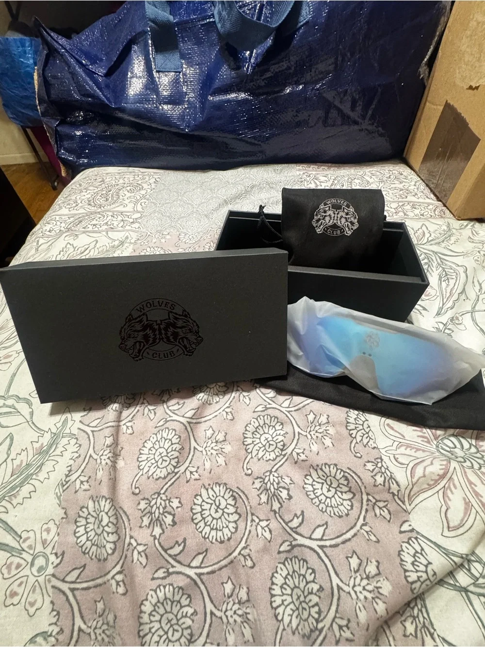 Darc Sport Wolf Head Speeder Glasses Blue Mirrored Sunglasses Wolves  Club NWOT