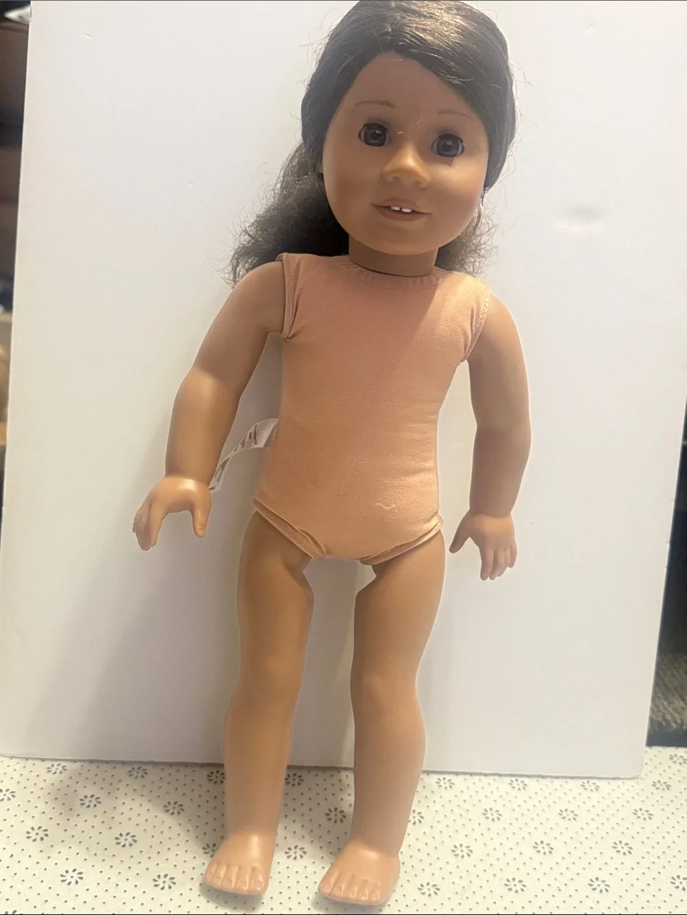 American Girl Brown-Haired Doll with Tan Bodysuit