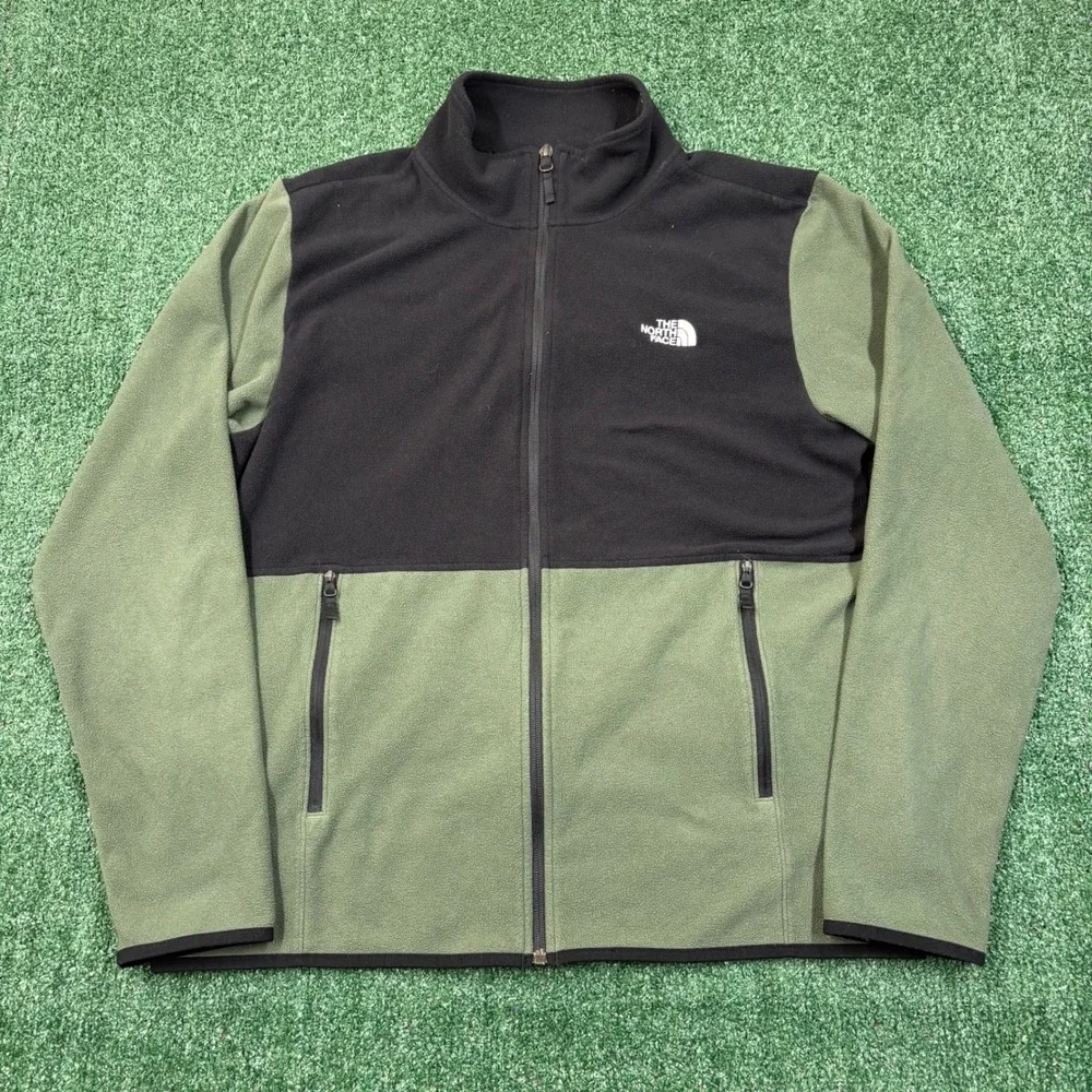 The North Face Full Zip Fleece Jacket Green Black