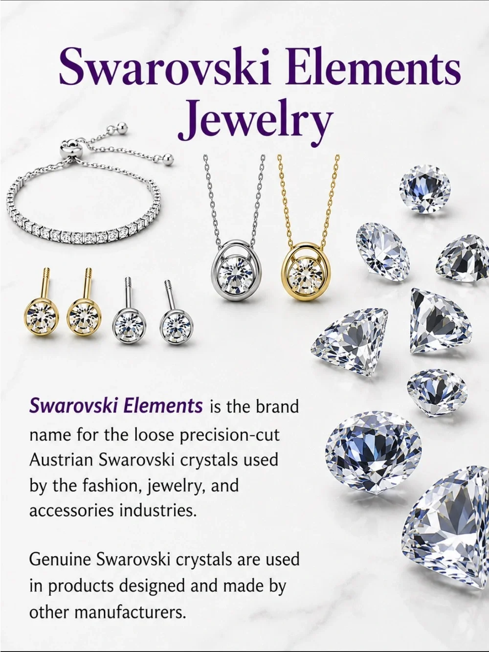 Swarovski color piece showcases