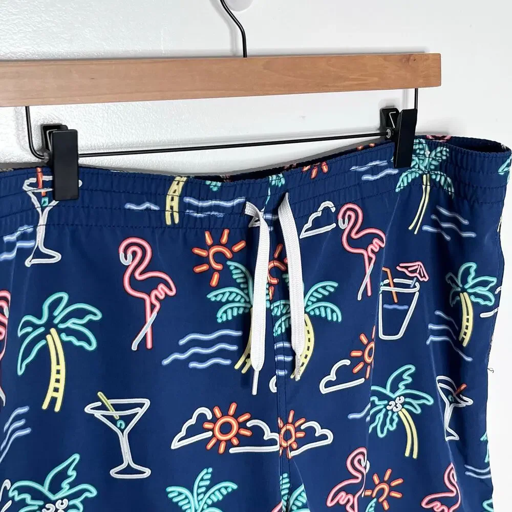 chubbies neon flamingo