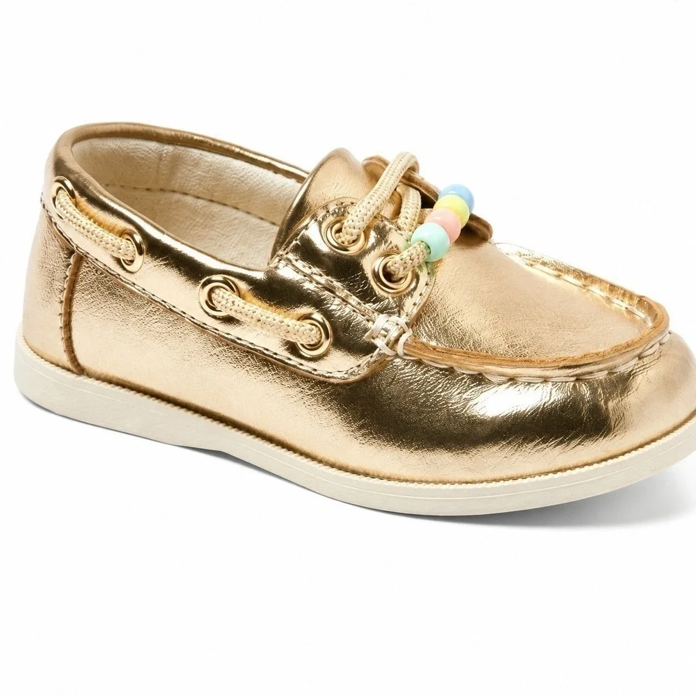 Baby Girl Hampton Boat Shoes by Cat & Jack Gold Size 8 New With Tags