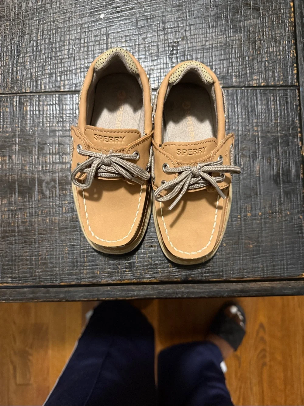 Sperry Kids Tan/Nubuck Moccasin Boat Shoes