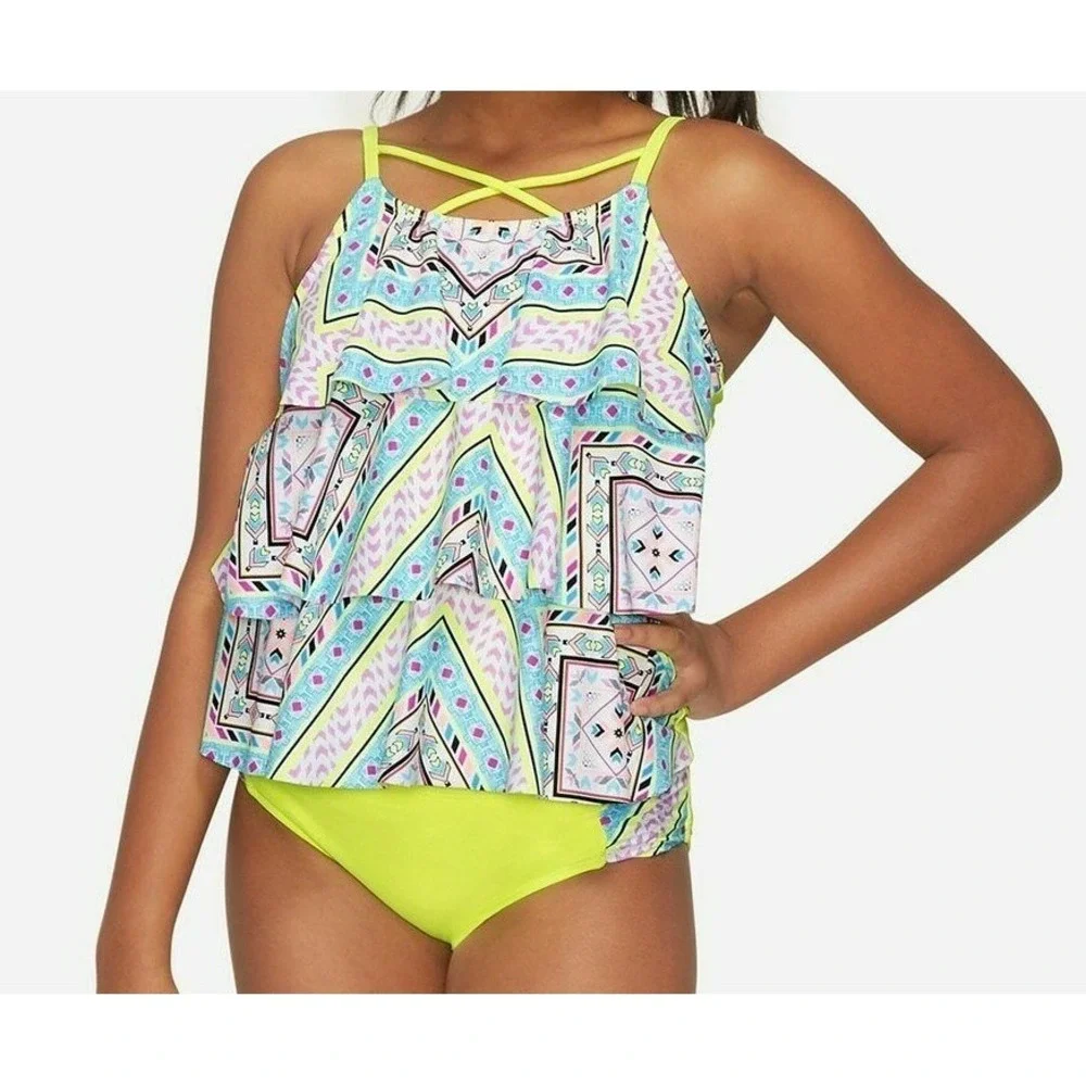 Girls Justice 2 piece  Tankini Swimsuit Size 8 NEW NWT