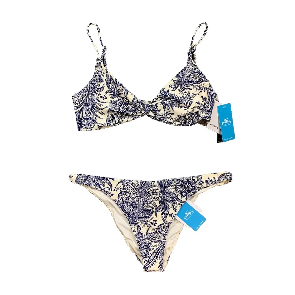 O'Neill Bikini Set Womens L/XL Multi Belle Flower Malibu Bralette Paisley 2 Pc