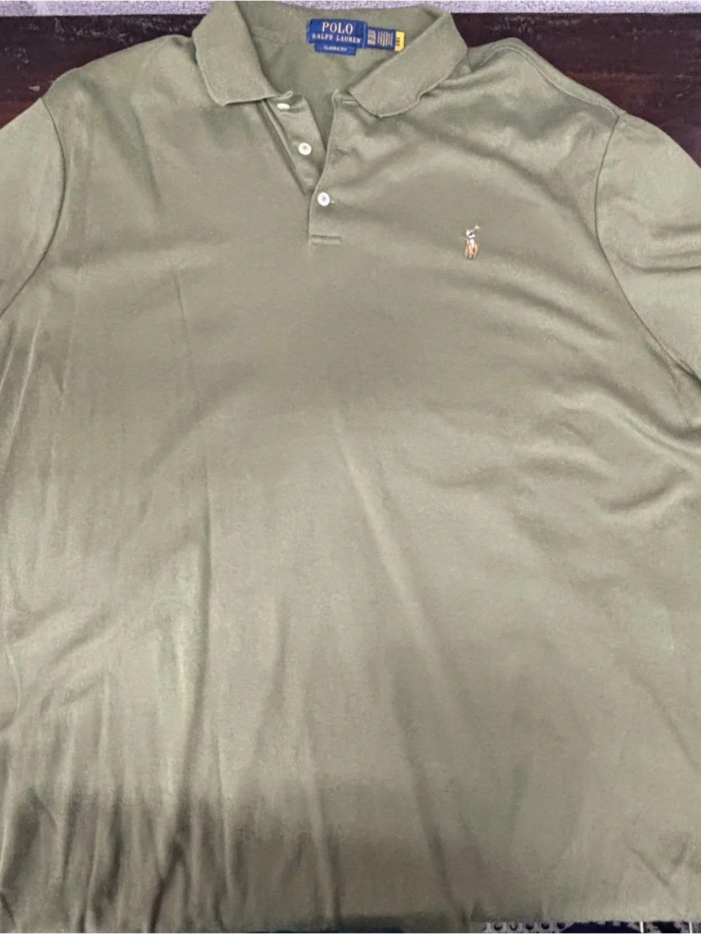 Ralph Lauren Olive Green Classic Polo Shirt with Embroidered Pony