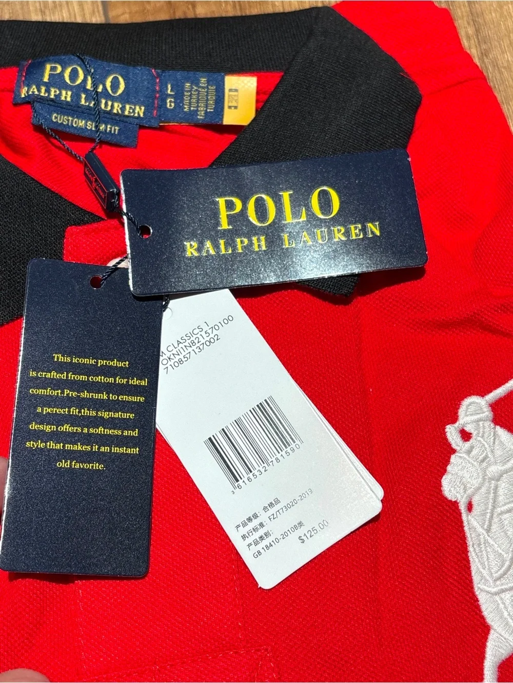 Ralph Lauren large sleeve mens