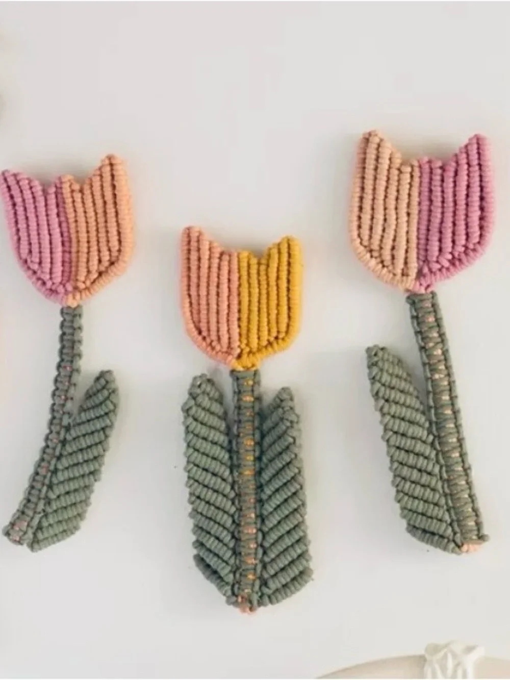 Set/3 Macrame Tulip Wall Hanging