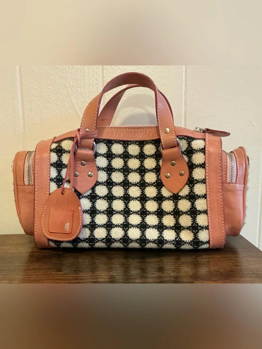 A Rare Vintage Pringle Of Scotland Wool Plaid Handbag Bag