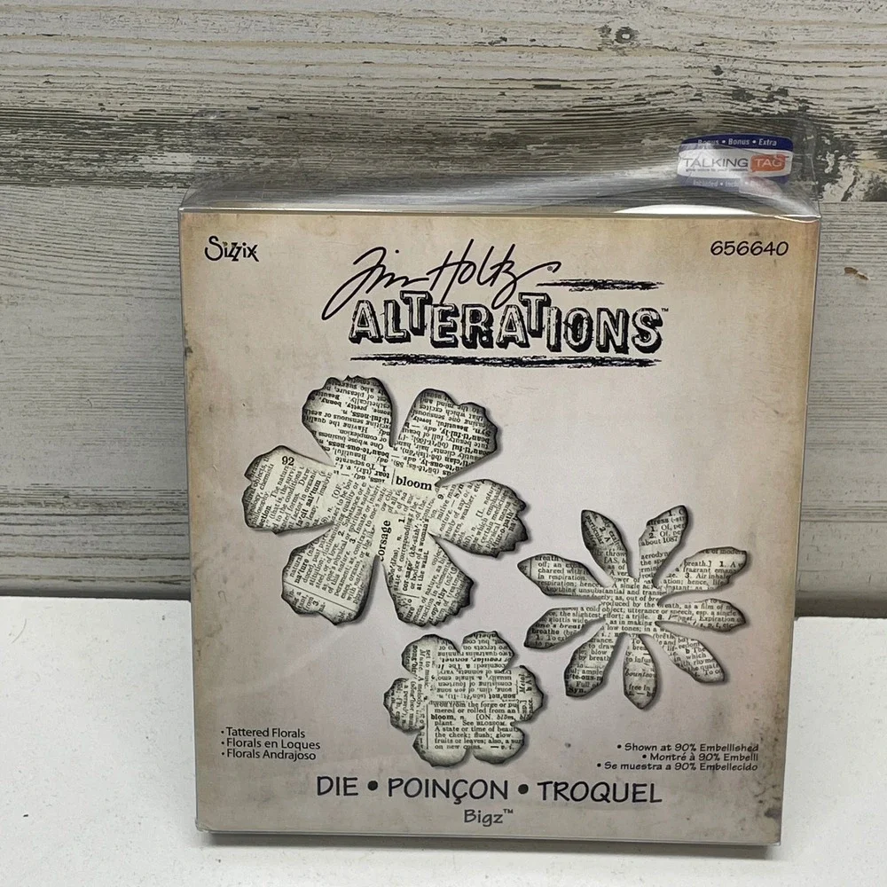 Sizzix Tim Holtz Alterations Bigz Die Tattered Florals 656640 Scrapbooking Craft
