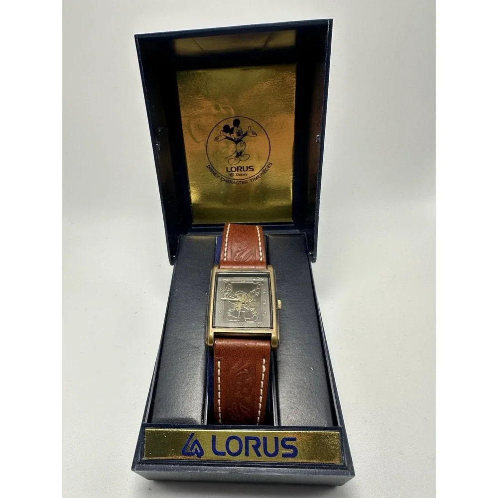 Disney Lorus V515-5150 New‎ Battery Mickey Mouse Cowboy Tank Watch 24MM Rare U