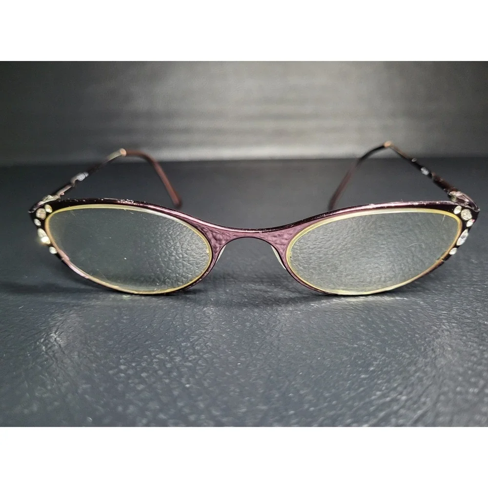 Tura MOD 851 Women Oval Crystals Purple Gray glasses‎ Not Sure Of Prescription